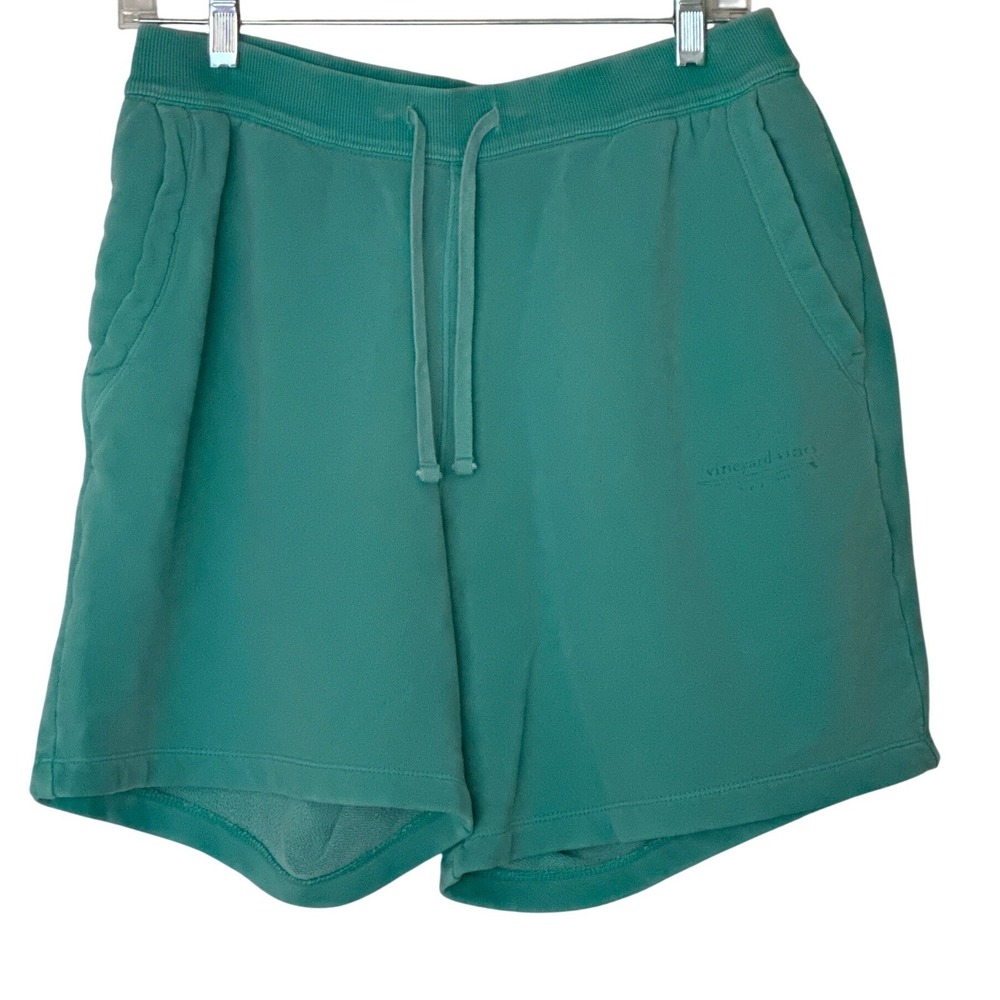 Vineyard Vines Sweat Shorts Men Medium Teal Green French Terry Drawstring